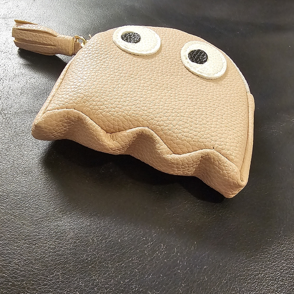 Cute Pink Taupe Ghost Coin Purse with Attached Key Holders NWOT - Picture 7 of 9